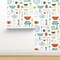 Vintage Kitchen Cooking Baking Retro Mid Century Custom Pre-pasted Wallpaper by Spoonflower Pre-Pasted Wallpaper 2FT Wide